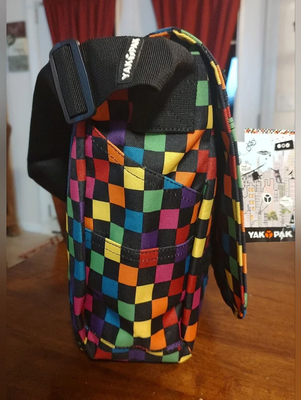 Multicolor Checkerboard Messenger Bag